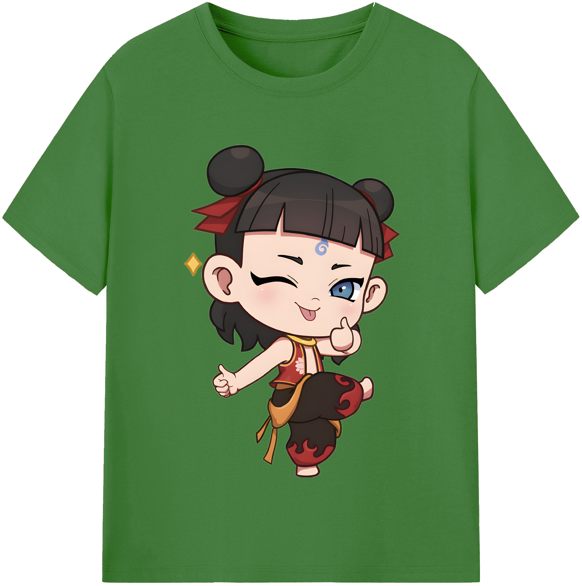 （画像用） Ne Zha 2 ナタ 魔童の大暴れ レディースカジュアルプリントTシャツ（綿100％）